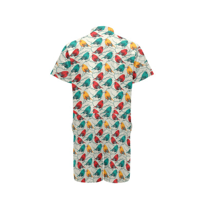 Birds Pattern Print Design 04 Men's Romper