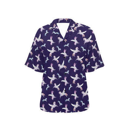 Pegasus Pattern Print Design 02 Women's Hawaiian Shirt