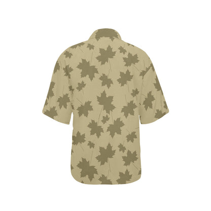 Maple Leaf Pattern Print Design 01 Women's Hawaiian Shirt