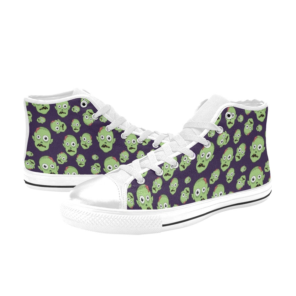 Zombie Print Design LKS303 High Top Women's White Shoes