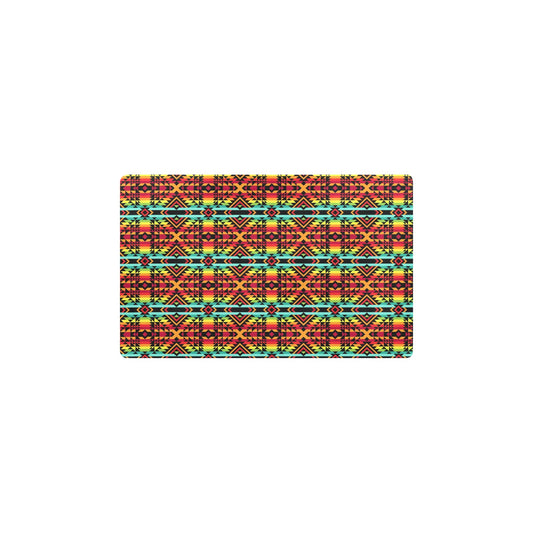 Kente Red Design African Print Kitchen Mat