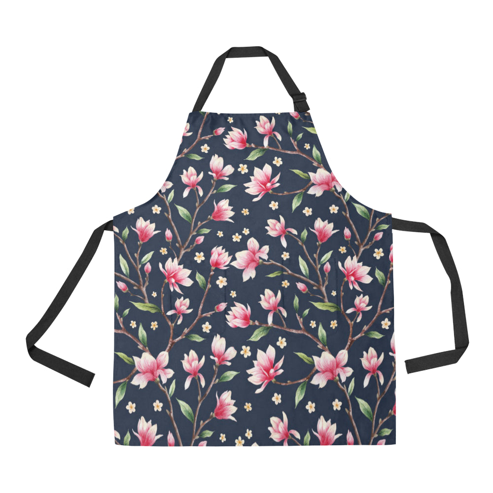 Magnolia Pattern Print Design MAG09 Apron with Pocket