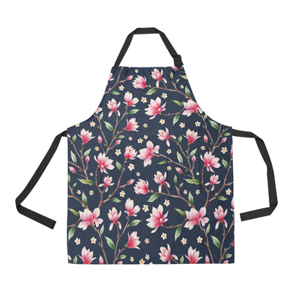 Magnolia Pattern Print Design MAG09 Apron with Pocket
