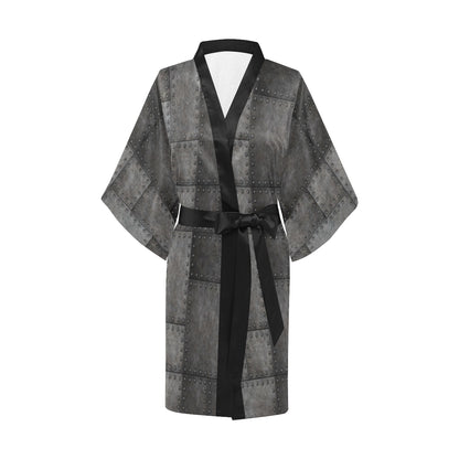 Armor Pattern Print Design 02 Women's Short Kimono