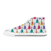 Acoustic Guitar Print Design LKS406 High Top Women's White Shoes