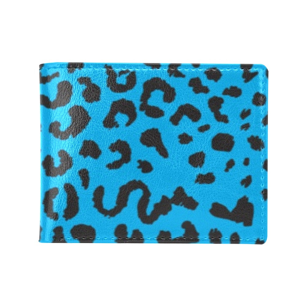 Cheetah Blue Print Pattern Men's ID Card Wallet