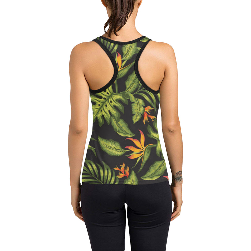 Bird Of Paradise Pattern Print Design BOP013 Women's Racerback Tank Top