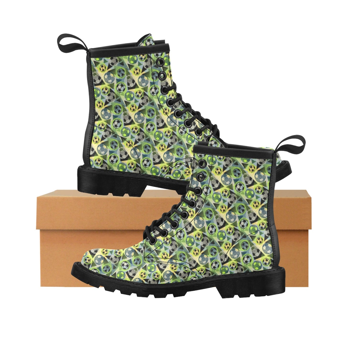 Soccer Ball Themed Print Pattern Women's Boots