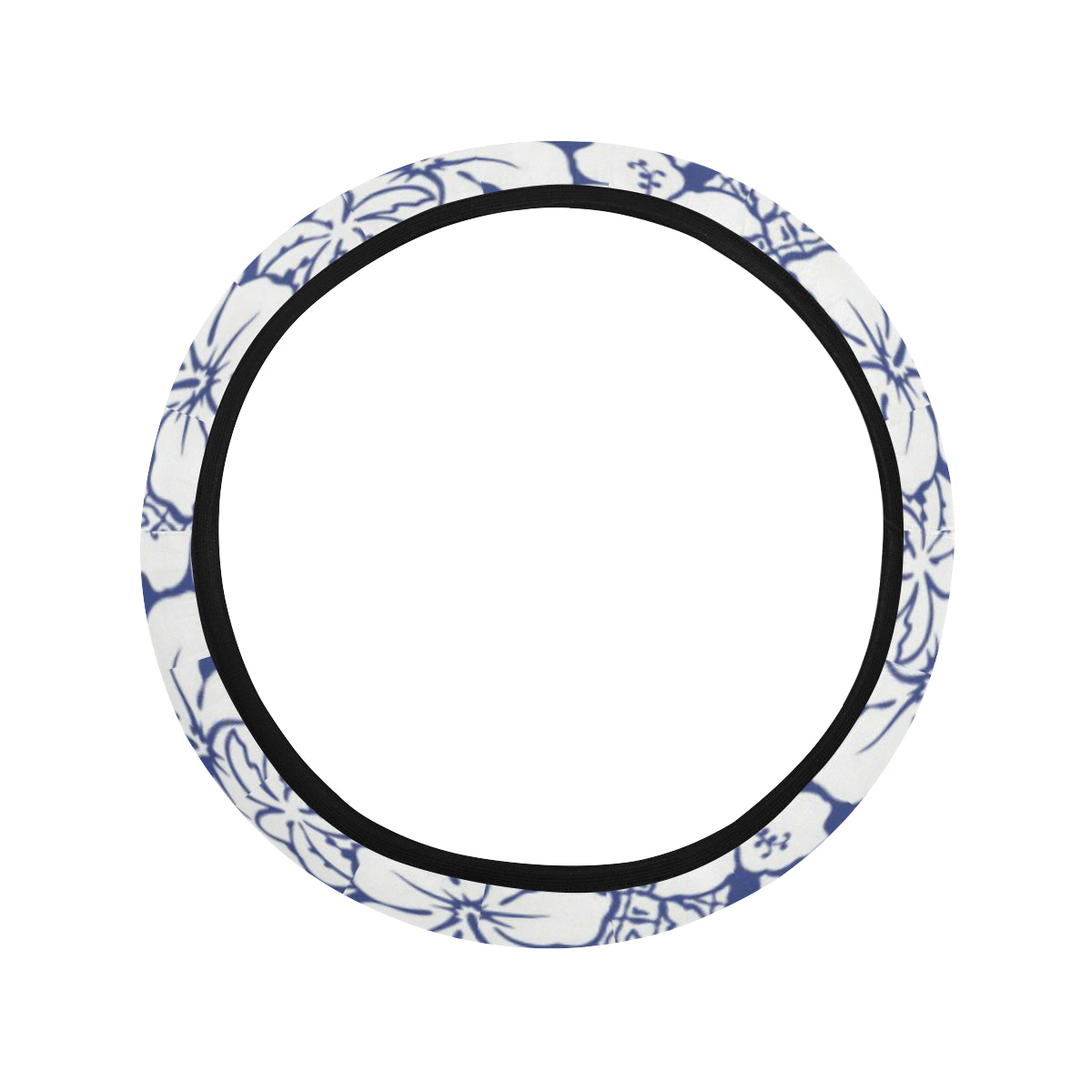 Hawaiian Themed Pattern Print Design H07 Steering Wheel Cover with Elastic Edge