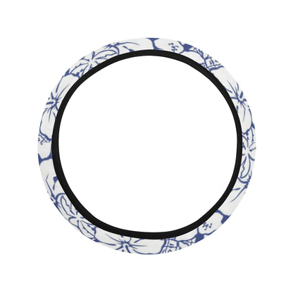 Hawaiian Themed Pattern Print Design H07 Steering Wheel Cover with Elastic Edge