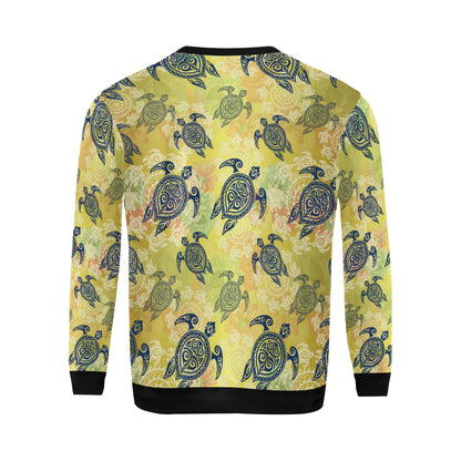 Hawaiian Turtle Tribal Design Print Men Long Sleeve Sweatshirt