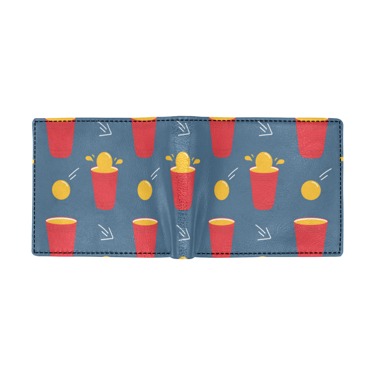 Beer Pong Pattern Print Design 02 Men's ID Card Wallet