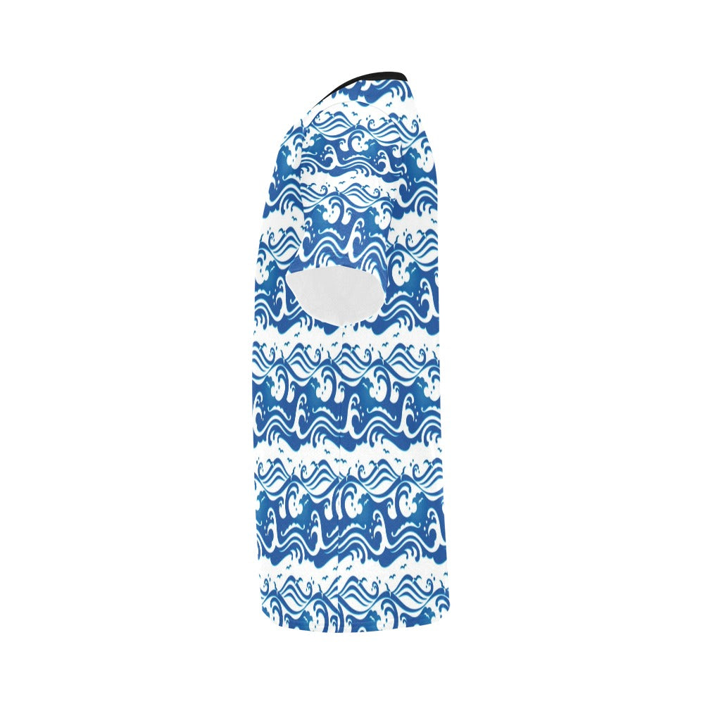 Wave Print Design LKS303 Men's All Over Print T-shirt