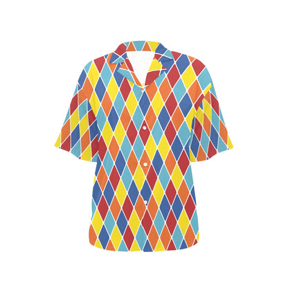 Harlequin Pattern Print Design 01 Women's Hawaiian Shirt
