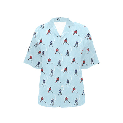 Hockey Player Print Design LKS302 Women's Hawaiian Shirt