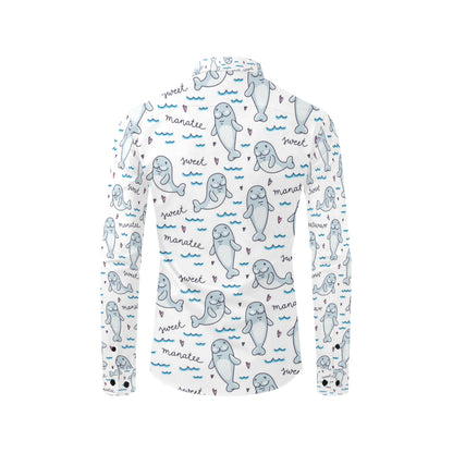 Manatee Baby Pattern Print Design 03 Men's Long Sleeve Shirt