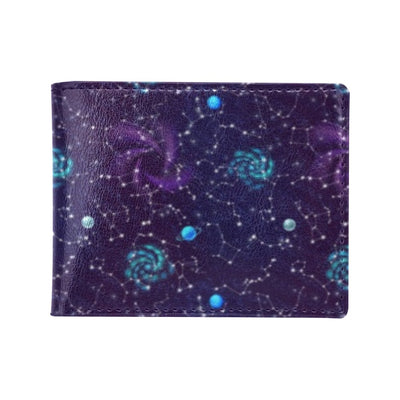 Zodiac Galaxy Design Print Men's ID Card Wallet