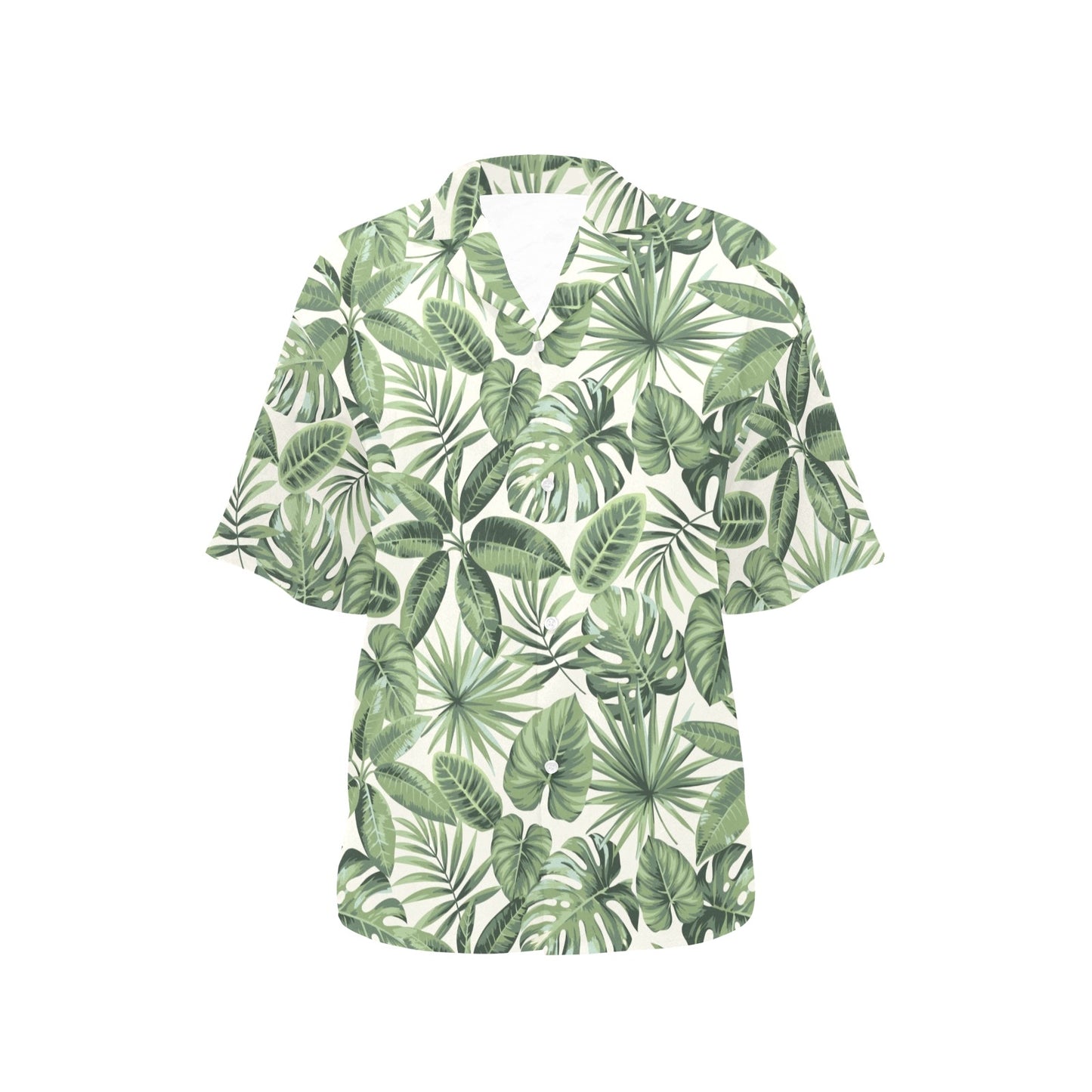 Palm Leaves Pattern Print Design PL014 Women's Hawaiian Shirt