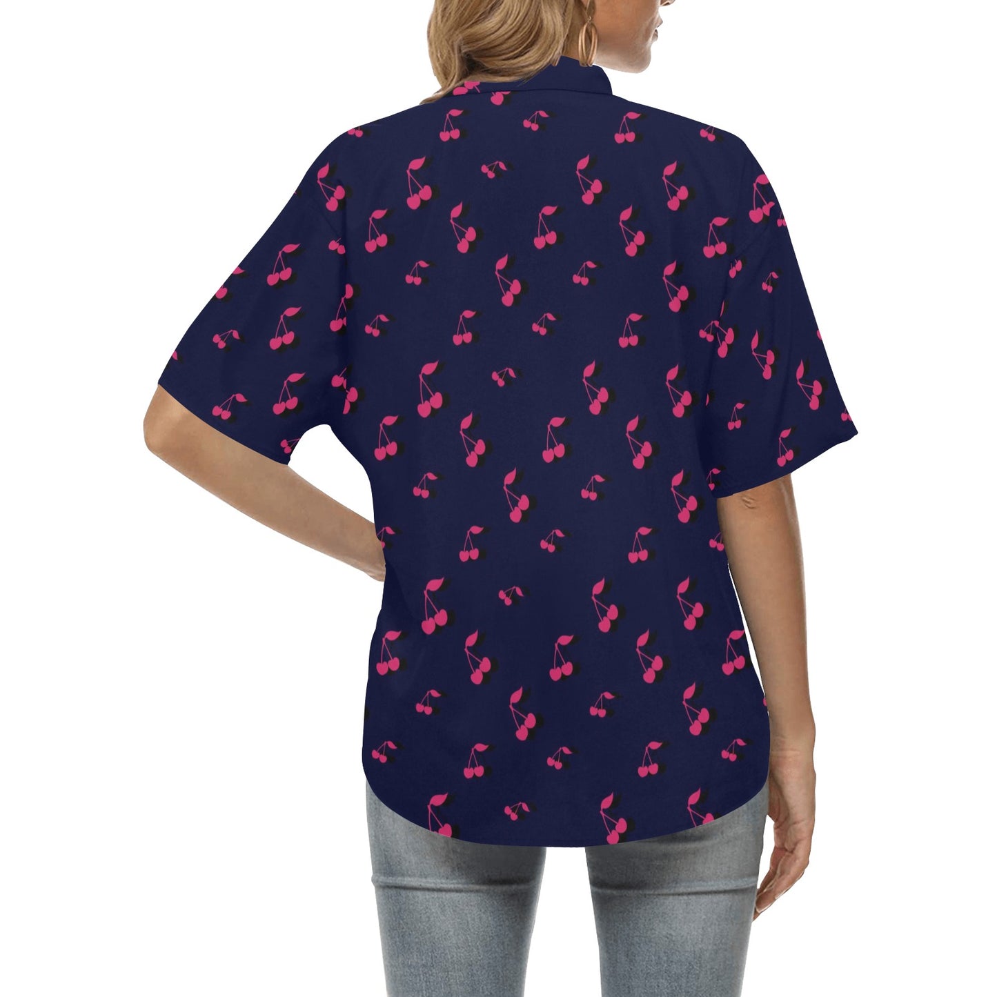 Cherry Pattern Print Design 02 Women's Hawaiian Shirt
