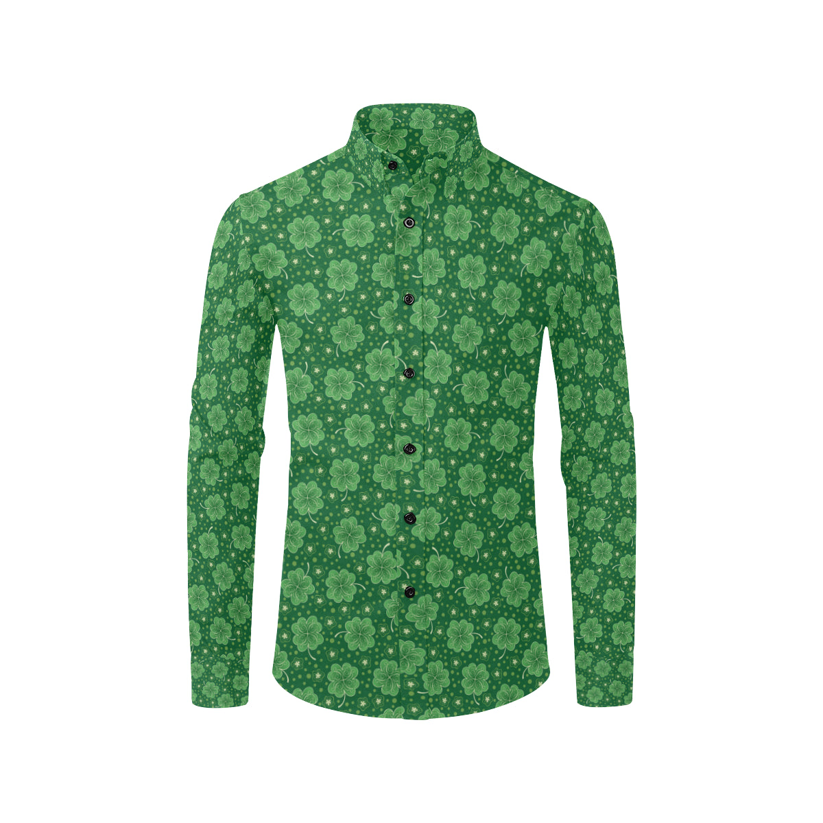 Shamrock Design Print Men's Long Sleeve Shirt