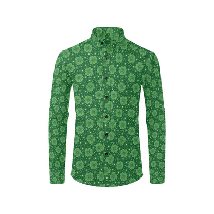 Shamrock Design Print Men's Long Sleeve Shirt