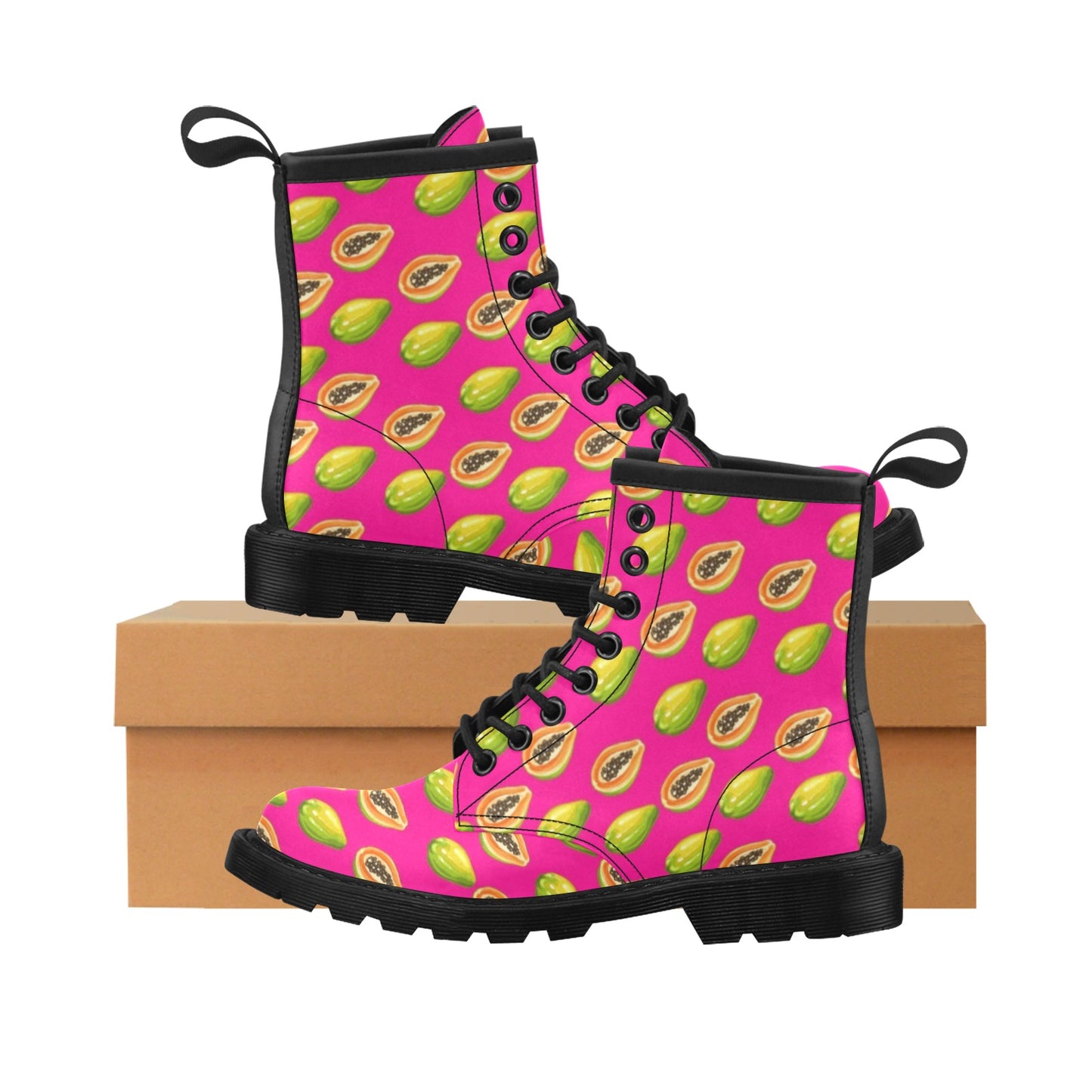 Papaya Pattern Print Design PP02 Women's Boots