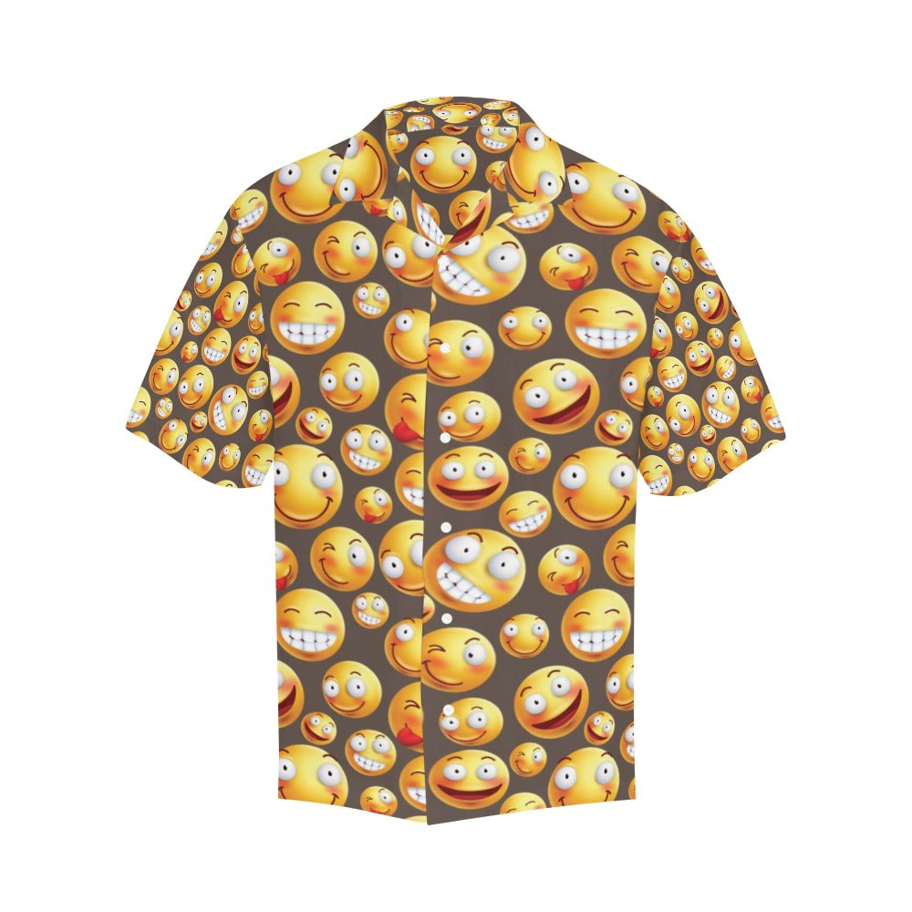 Smiley Face Emoji Print Design LKS303 Men's Hawaiian Shirt