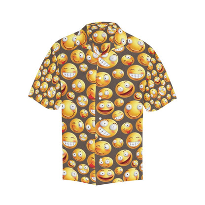 Smiley Face Emoji Print Design LKS303 Men's Hawaiian Shirt