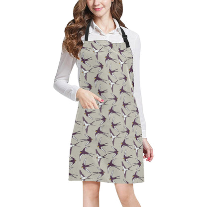 Swallow Bird Pattern Print Design 03 Apron with Pocket