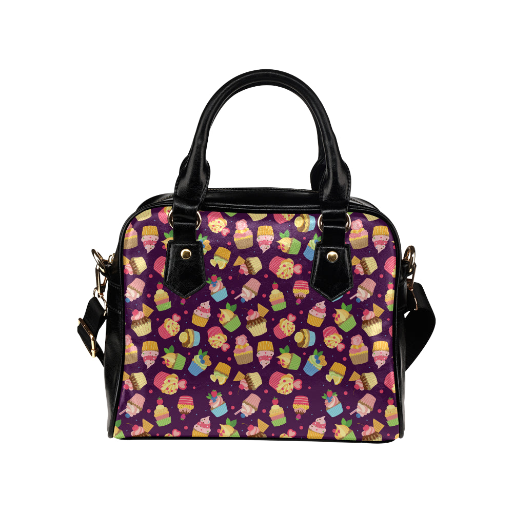 Cupcake Pattern Print Design 05 Shoulder Handbag