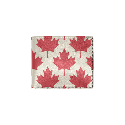 Maple Leaf Pattern Print Design 03 Men's ID Card Wallet