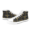 Tiger Gold Print Design LKS307 High Top Women's White Shoes