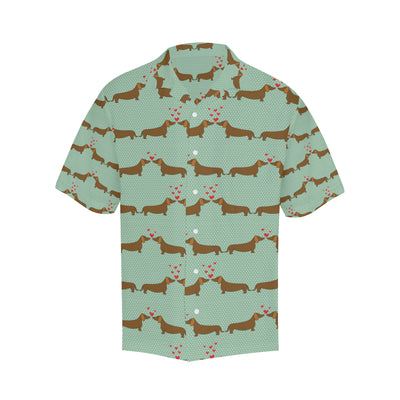 Dachshund Pattern Print Design 02 Men's Hawaiian Shirt