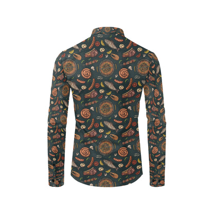 Barbecue Pattern Print Design 02 Men's Long Sleeve Shirt