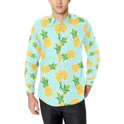 Pineapple Pattern Print Design PP01 Men's Long Sleeve Shirt