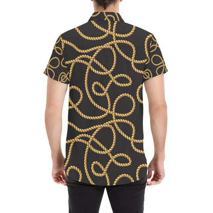 Rope Pattern Print Design A04 Men's Short Sleeve Button Up Shirt