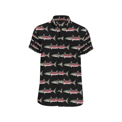 Barracuda Pattern Print Design 02 Men's Short Sleeve Button Up Shirt