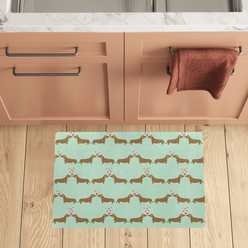 Dachshund Pattern Print Design 02 Kitchen Mat