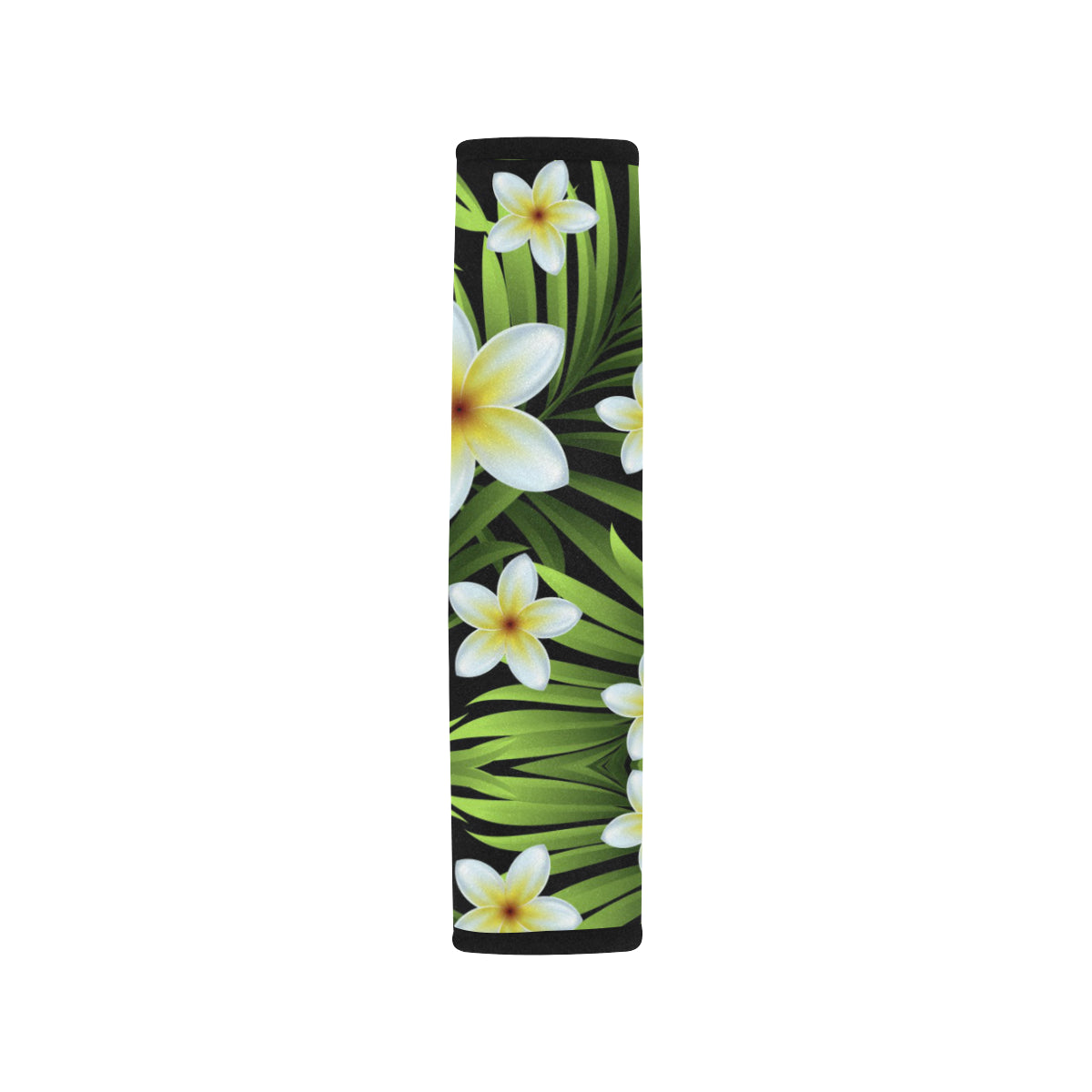 White Plumeria Pattern Print Design PM06 Car Seat Belt Cover