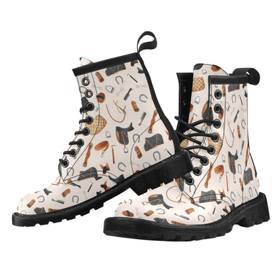 Equestrian Equipment Print Pattern Women's Boots