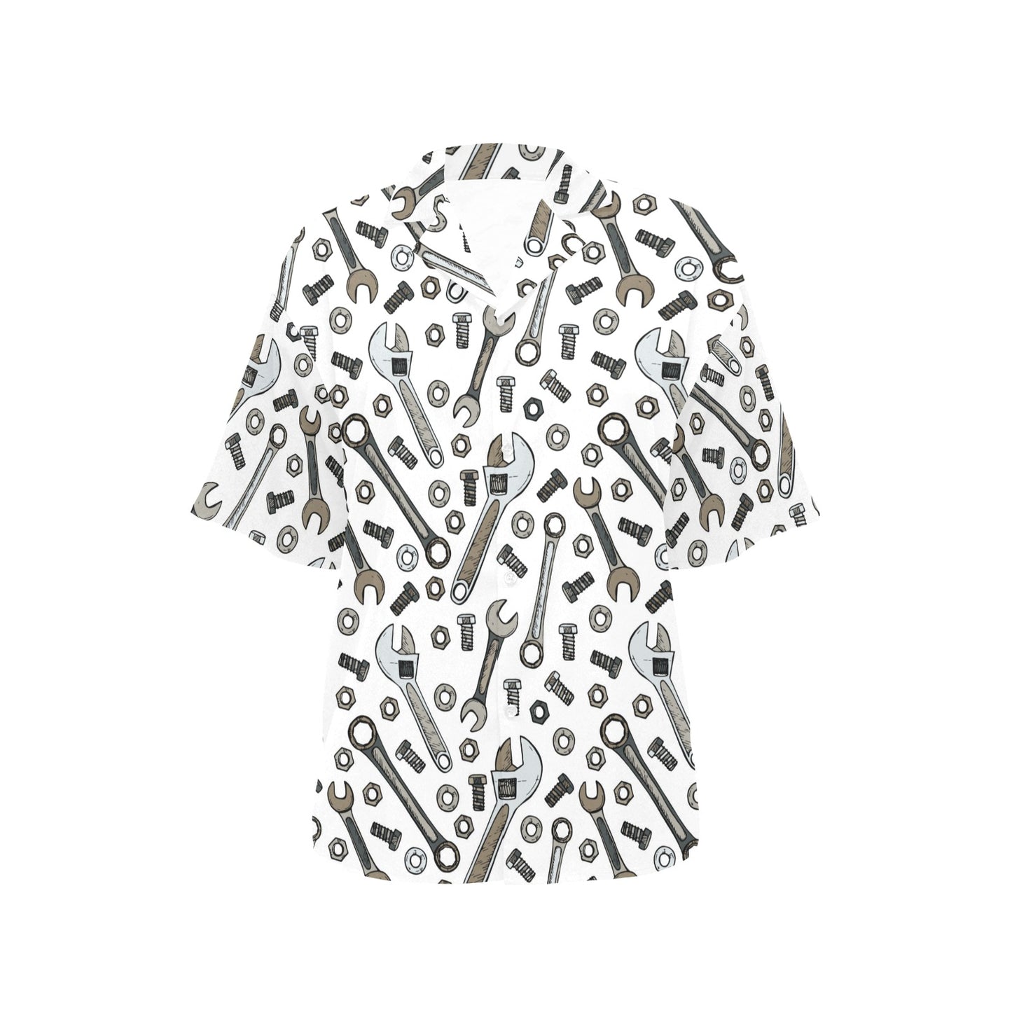 Mechanic Pattern Print Design 03 Women's Hawaiian Shirt
