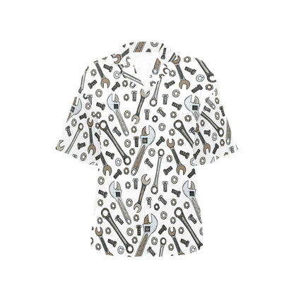 Mechanic Pattern Print Design 03 Women's Hawaiian Shirt