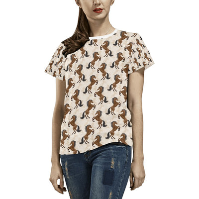 Horse Print Design LKS308 Women's  T-shirt