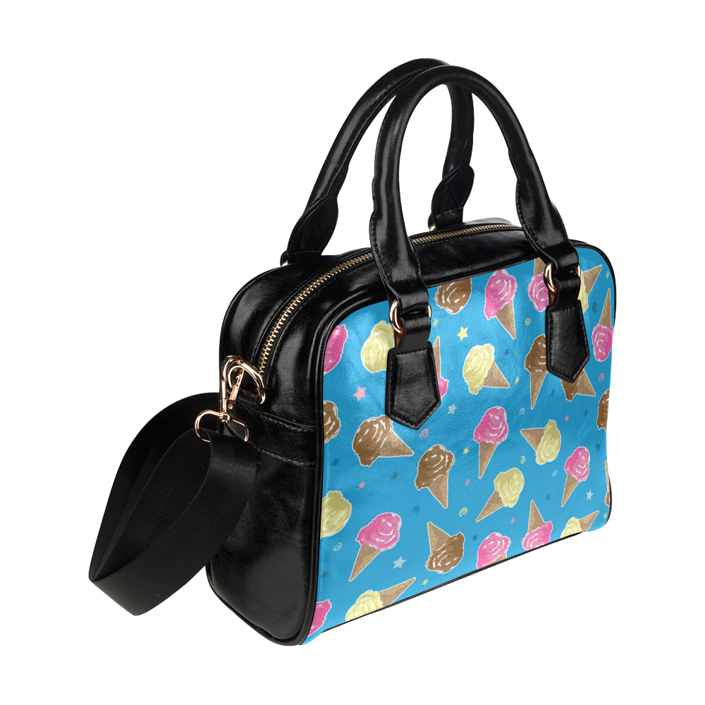 Ice Cream Pattern Print Design 01 Shoulder Handbag
