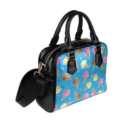 Ice Cream Pattern Print Design 01 Shoulder Handbag
