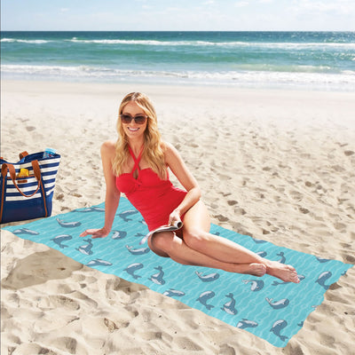 Whale Print Design LKS303 Beach Towel 32" x 71"