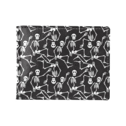 Skeleton Themed Print Men's ID Card Wallet