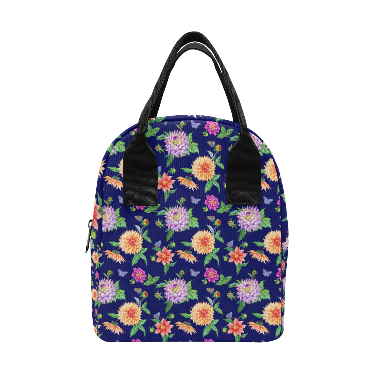 Dahlia Pattern Print Design DH010 Insulated Lunch Bag