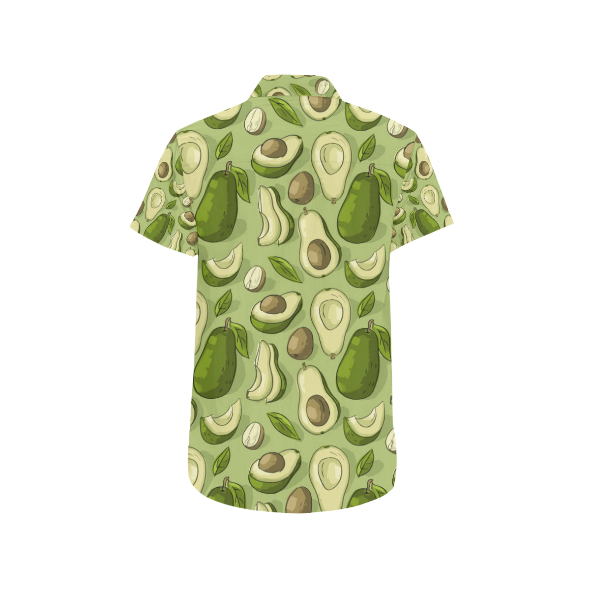 Avocado Pattern Print Design AC03 Men's Short Sleeve Button Up Shirt