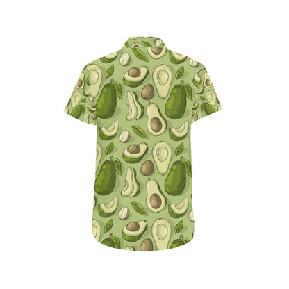 Avocado Pattern Print Design AC03 Men's Short Sleeve Button Up Shirt